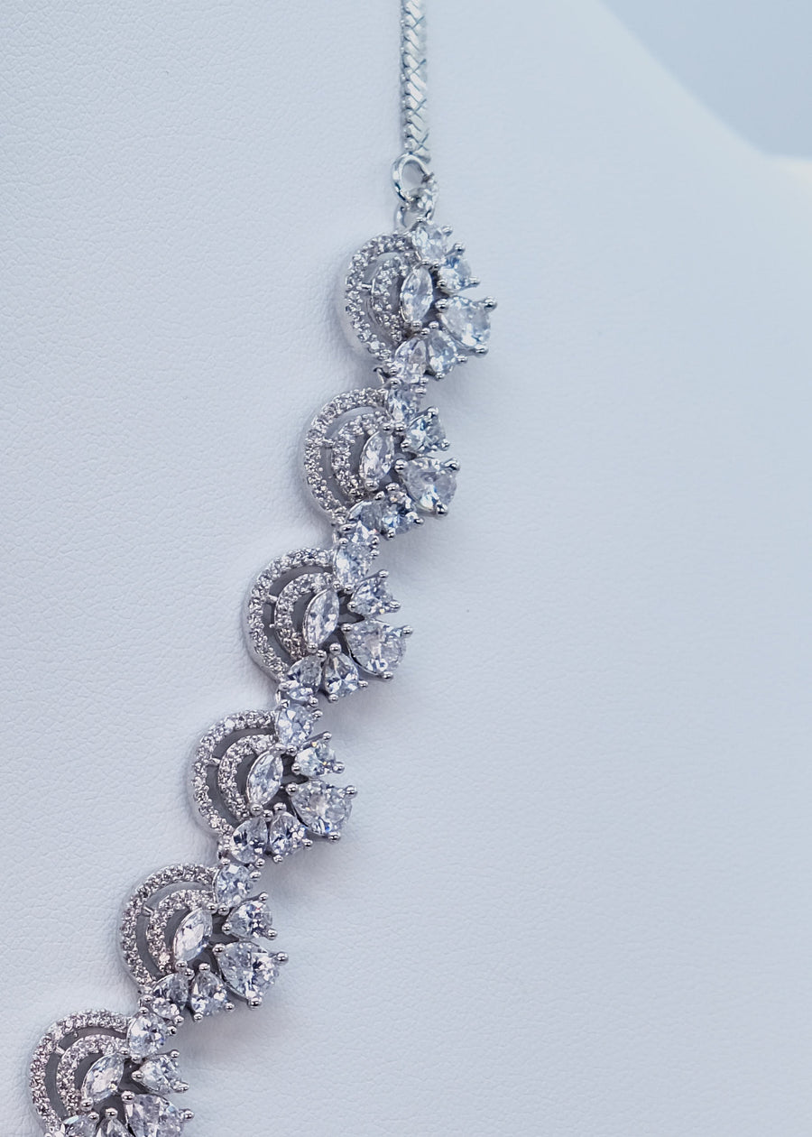 Silver Cubic Zirconia Necklace Set