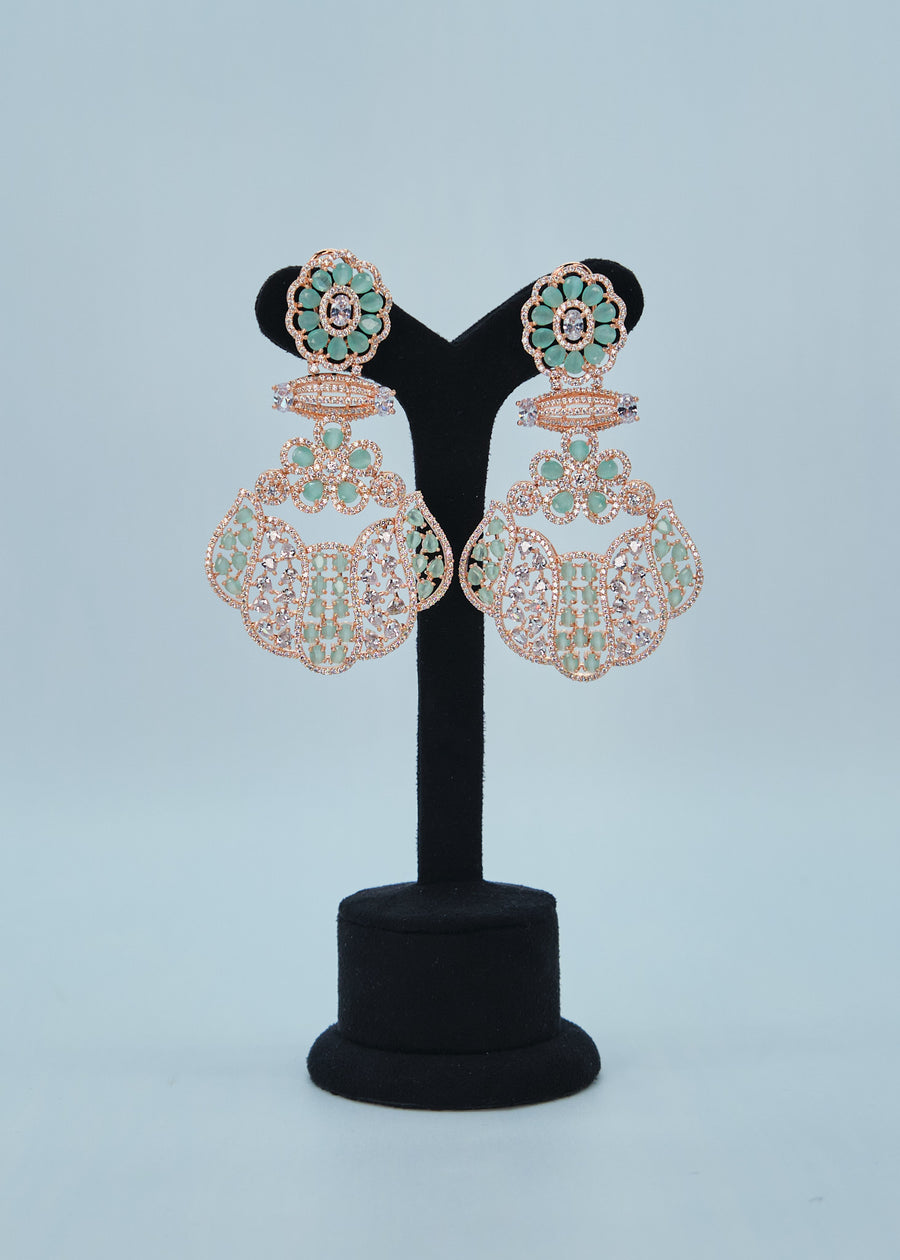 Statement Floral Monalisa CZ Earrings