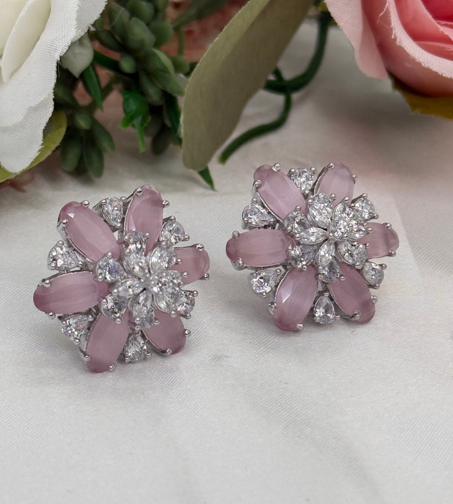 Floral Cubic Zirconia Studs