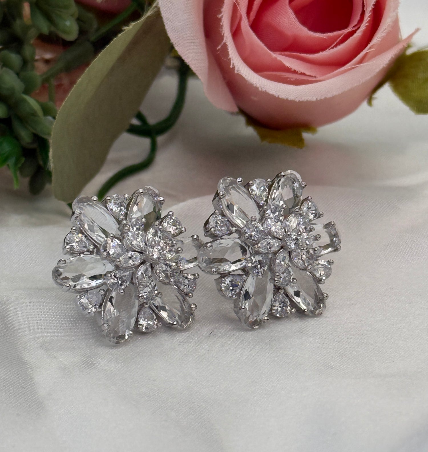 Floral Cubic Zirconia Studs