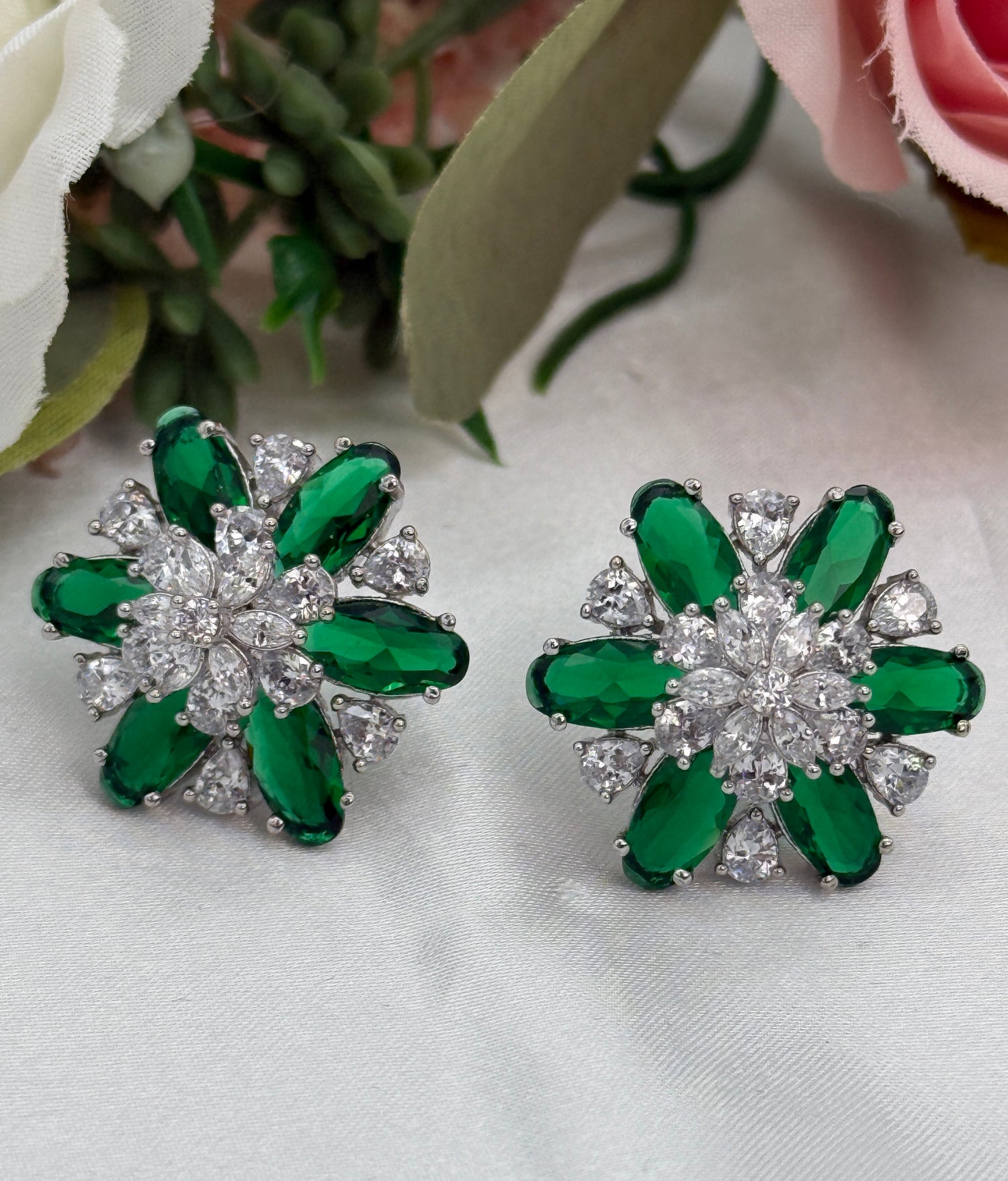 Floral Cubic Zirconia Studs