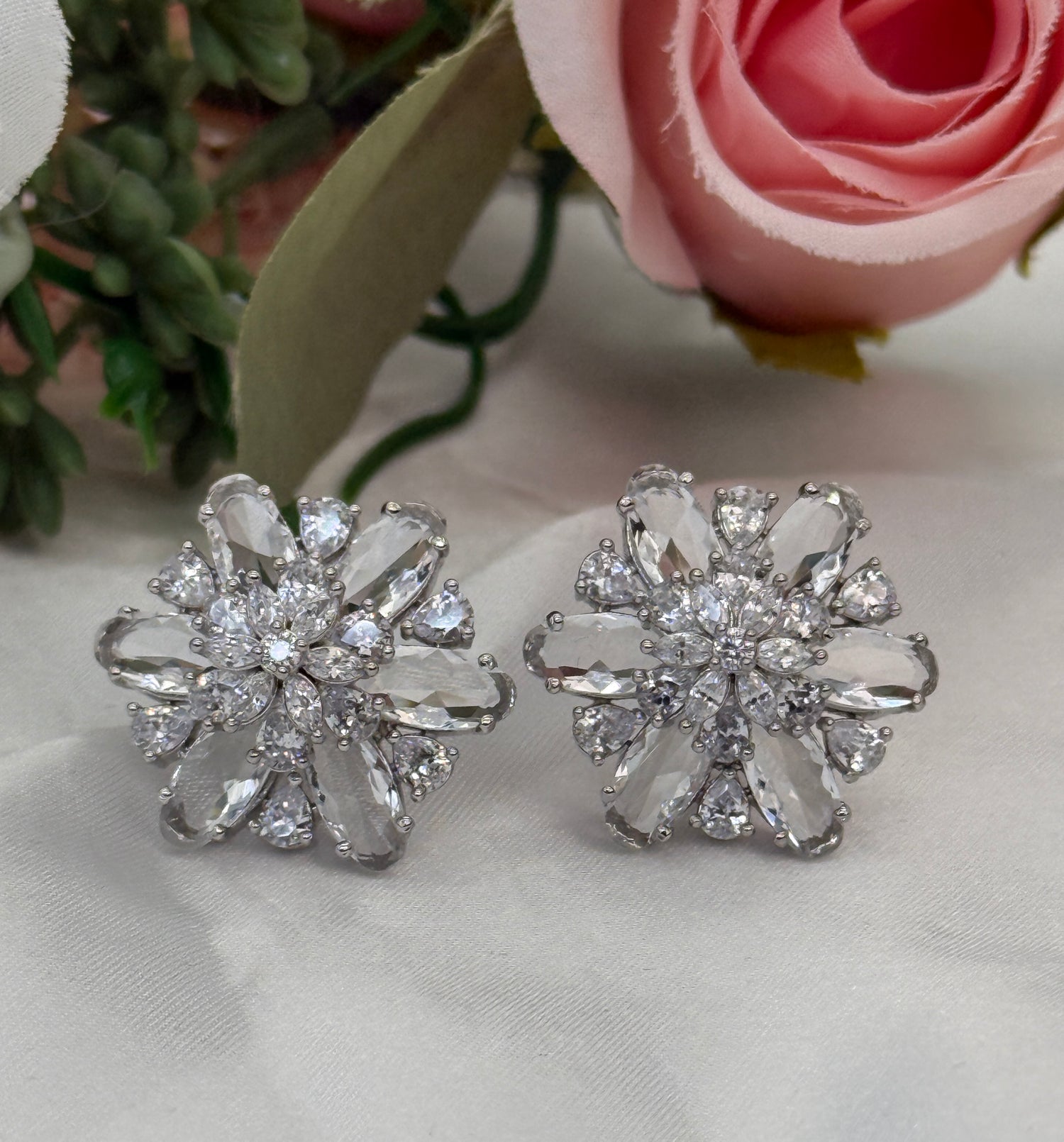 Floral Cubic Zirconia Studs