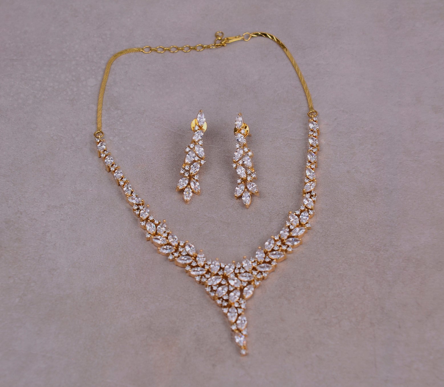 Gold Swarovski Necklace Set