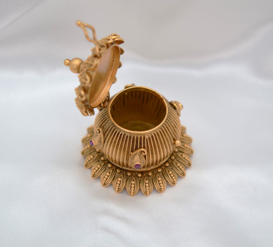 Antique Gold Sindoor Box