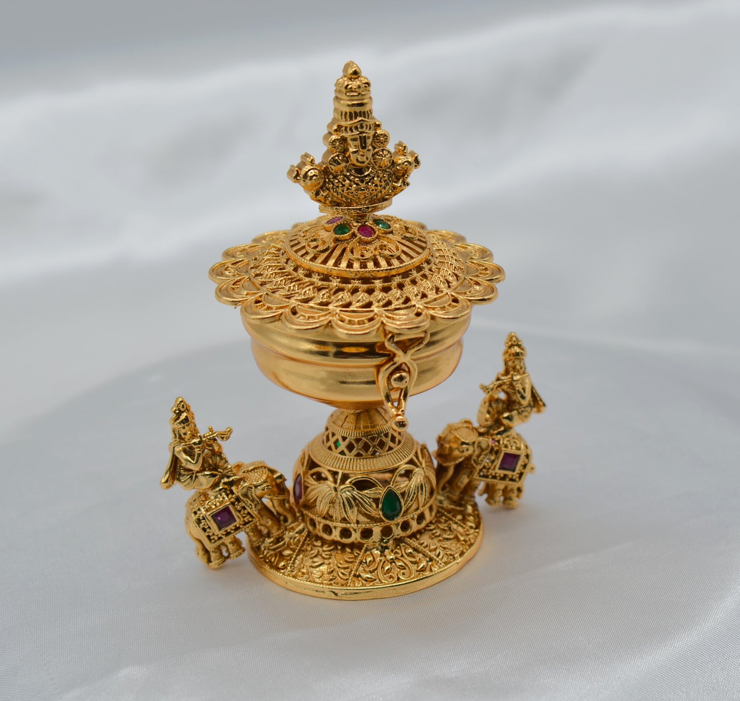 Divine Krishna With Flute Sindoor Box