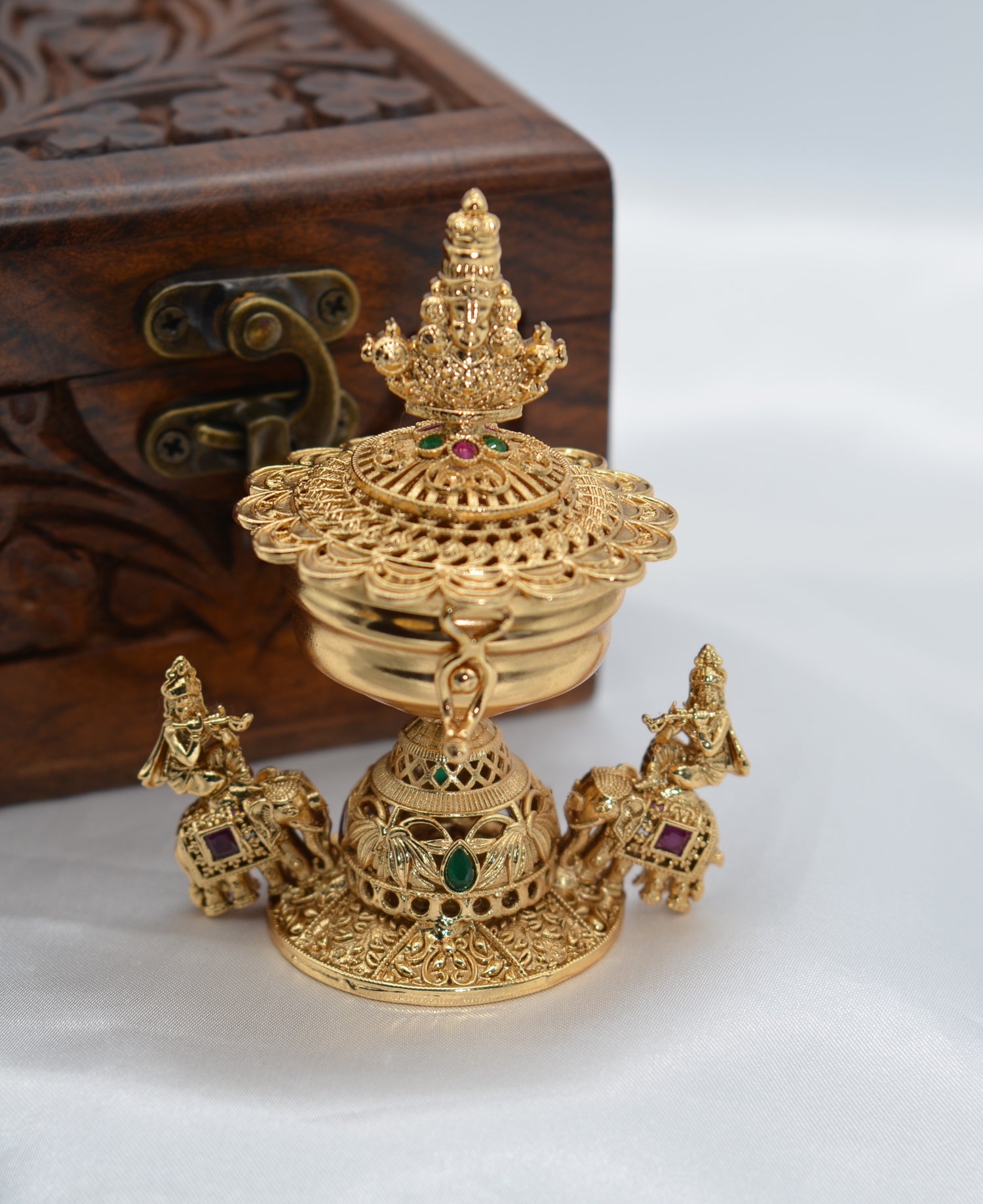 Divine Krishna With Flute Sindoor Box