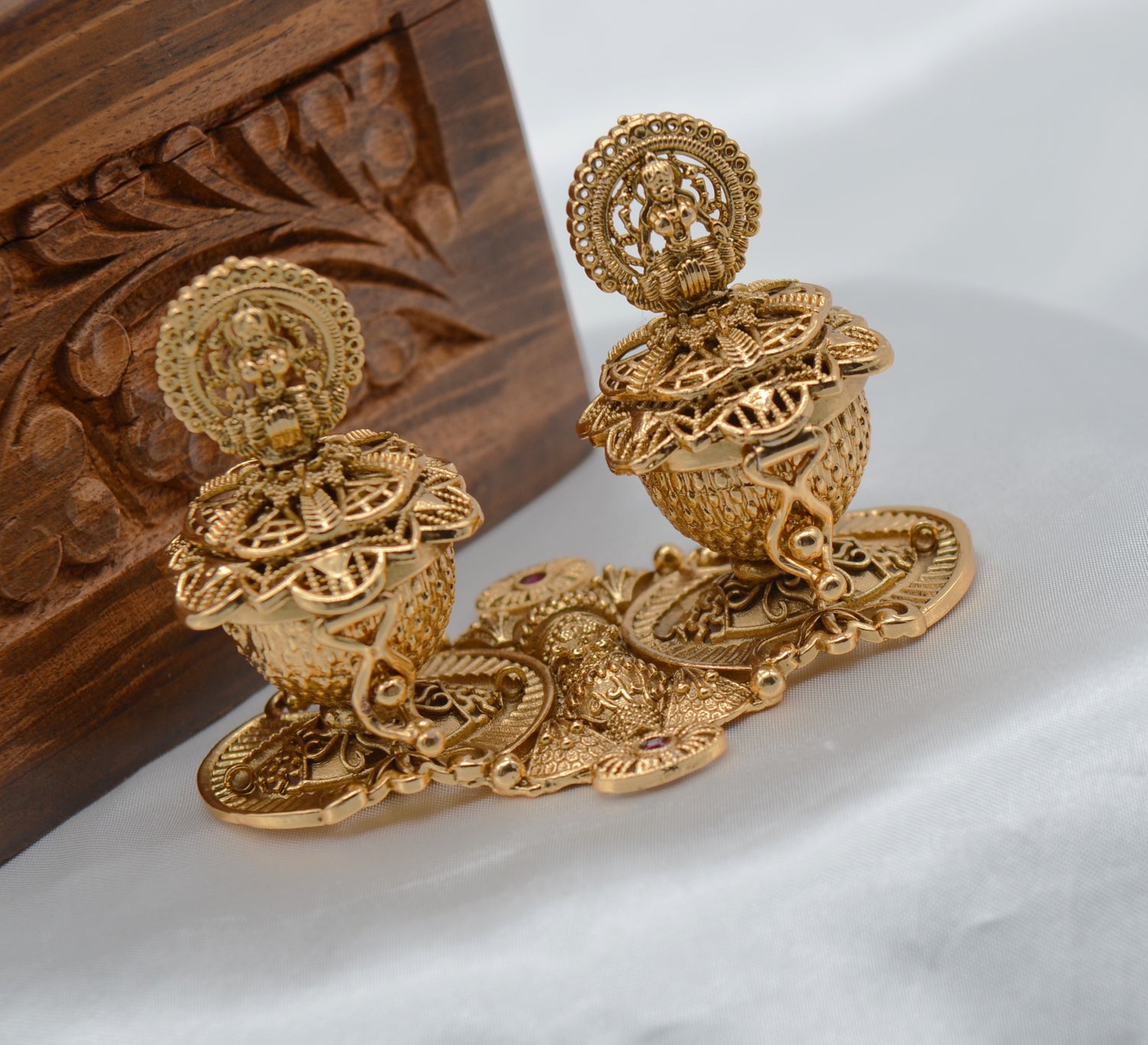 Traditional Dual Lakshmi Sindoor Box
