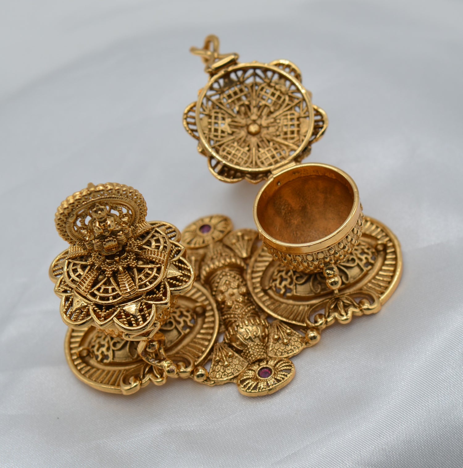 Traditional Dual Lakshmi Sindoor Box