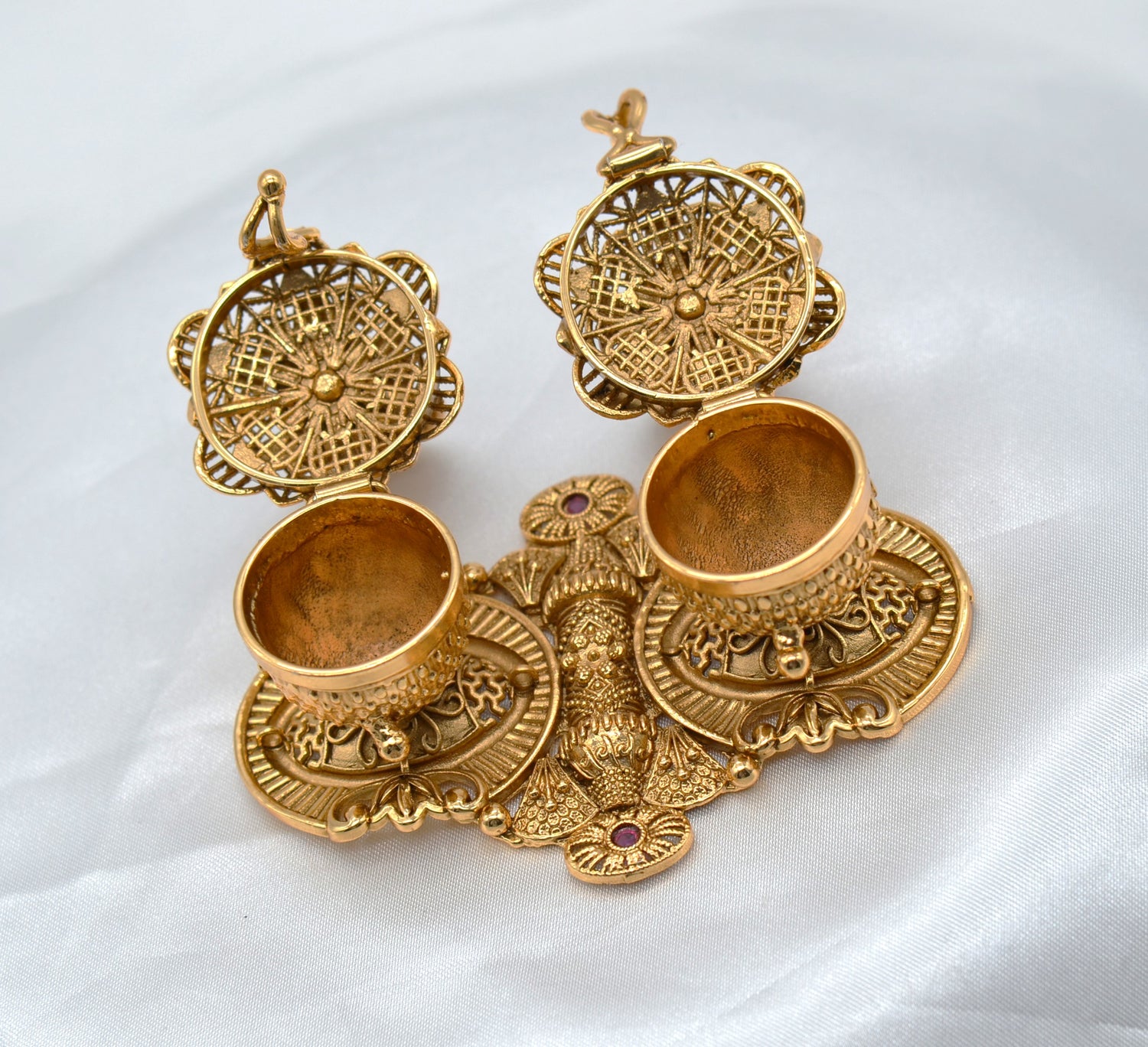 Traditional Dual Lakshmi Sindoor Box