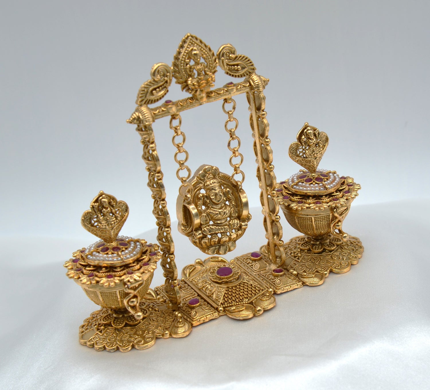 Traditional Dual Swing Lakshmi Sindoor Box