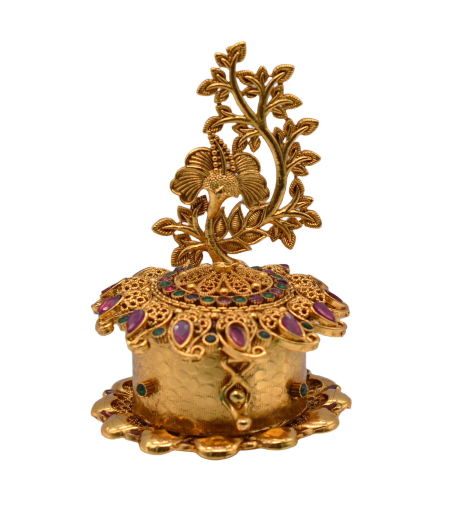 Kemp Stone Flower Design Sindoor Box