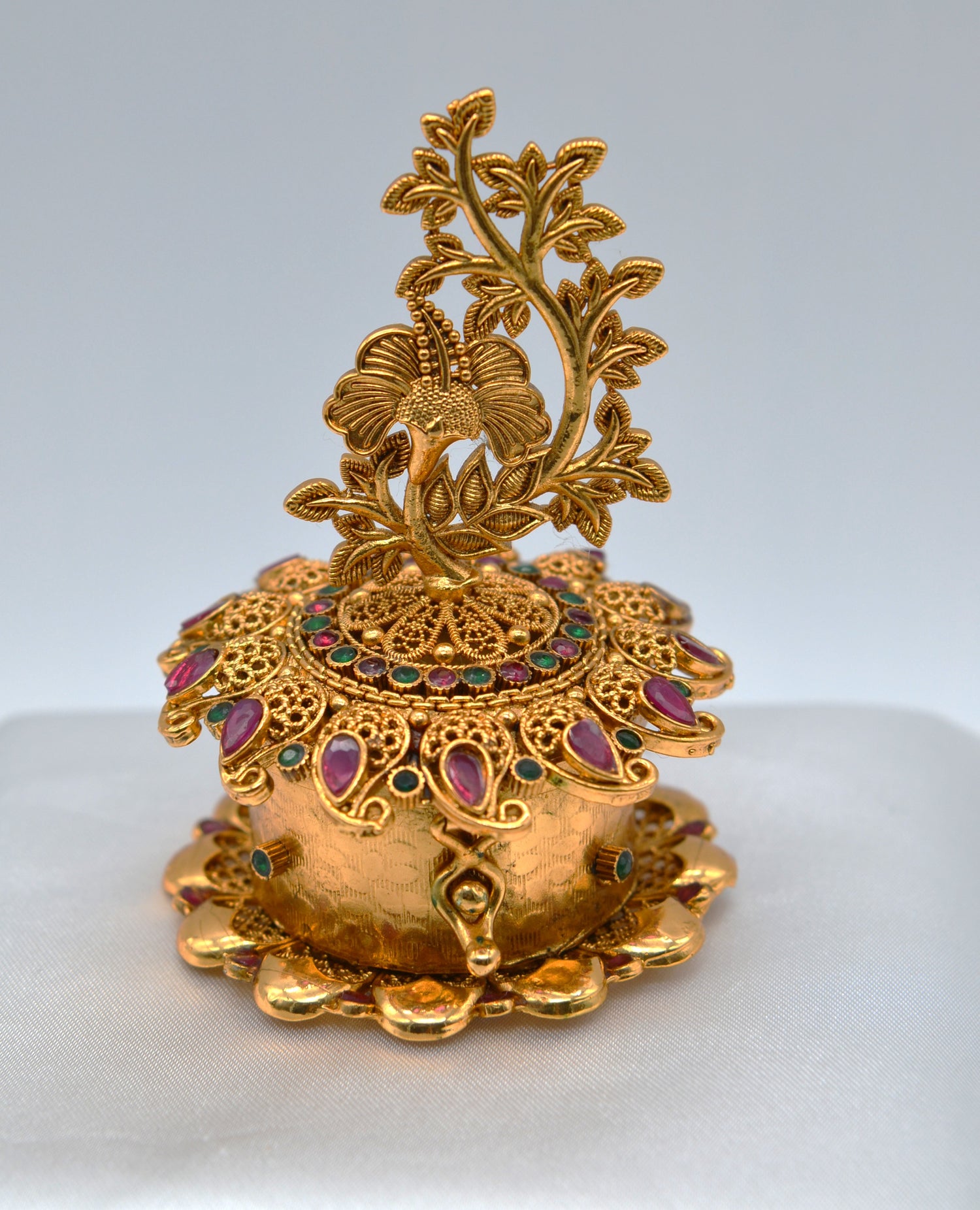 Kemp Stone Flower Design Sindoor Box