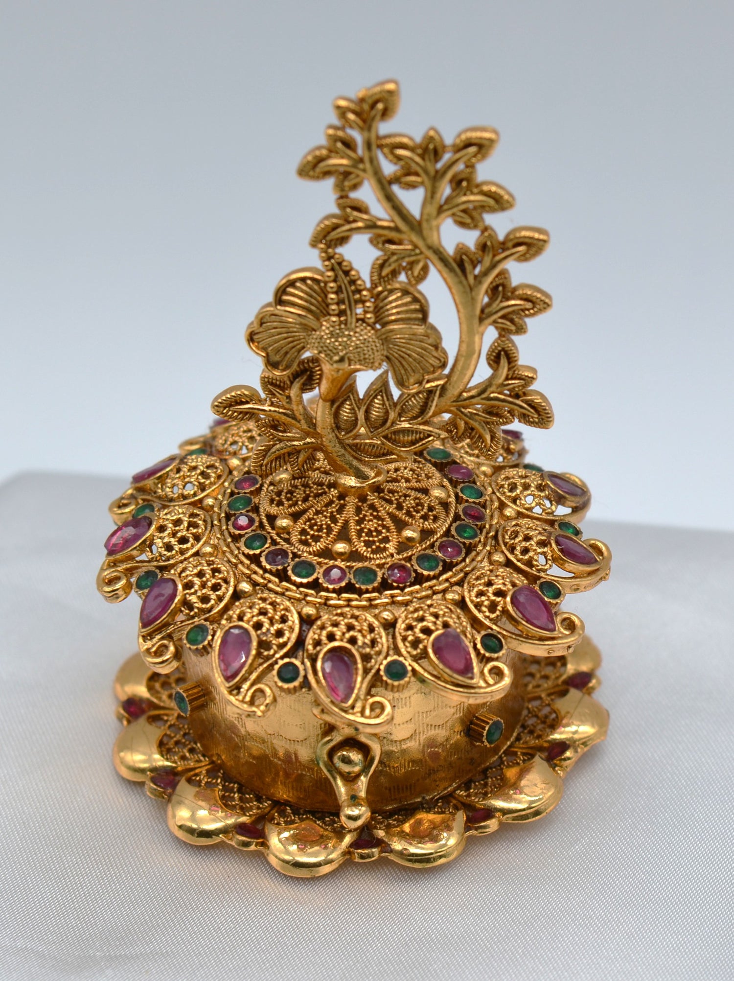 Kemp Stone Flower Design Sindoor Box