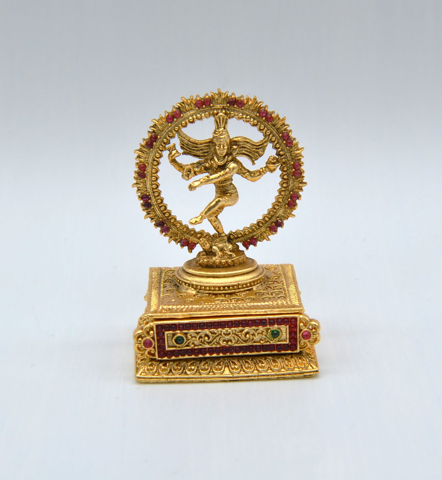 Antique Gold Tone Nataraja Sindoor Box