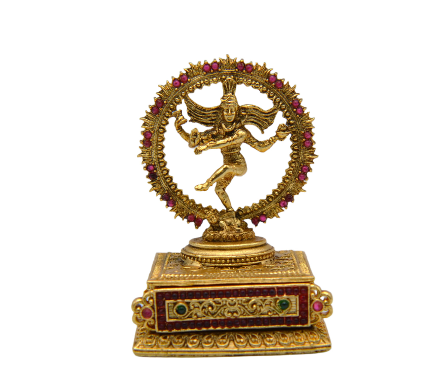 Antique Gold Tone Nataraja Sindoor Box