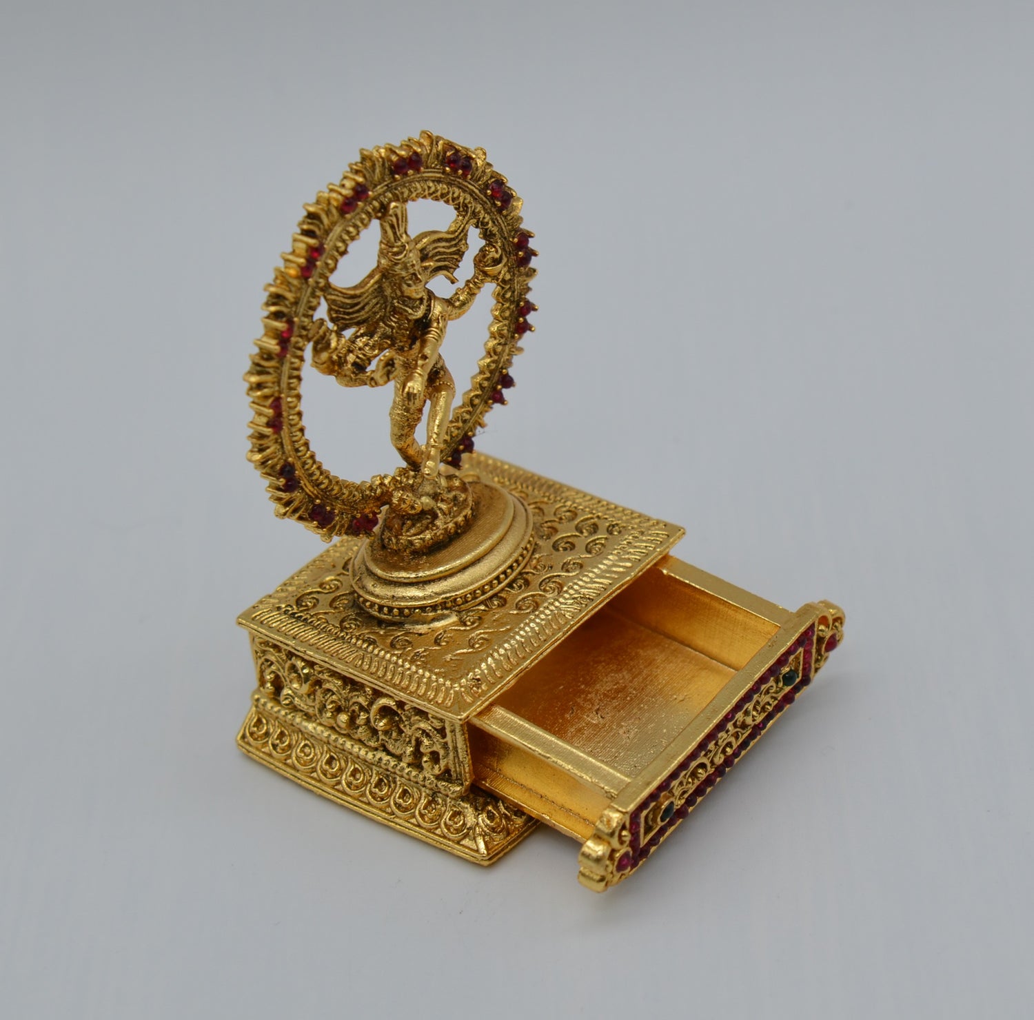 Antique Gold Tone Nataraja Sindoor Box