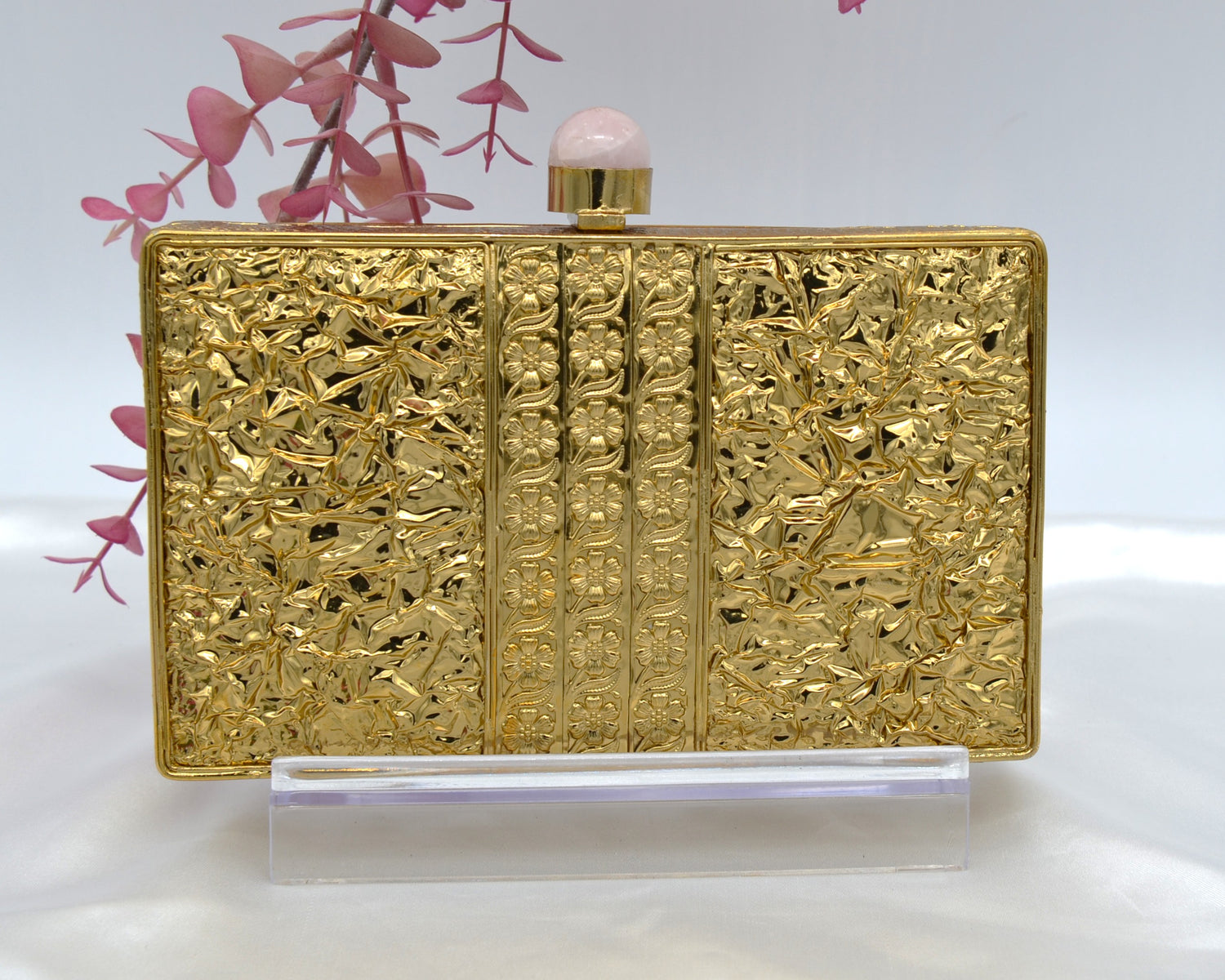 Mother Of Pearl Luxury Clutch - Gold