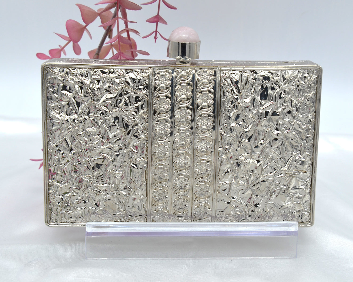 Mother Of Pearl Luxury Clutch - Silver