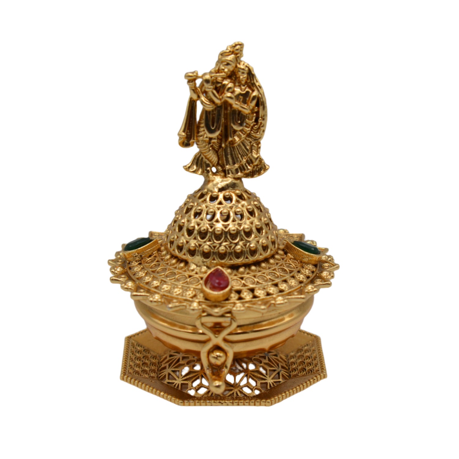 Radha Krishna With Flute Sindoor Box