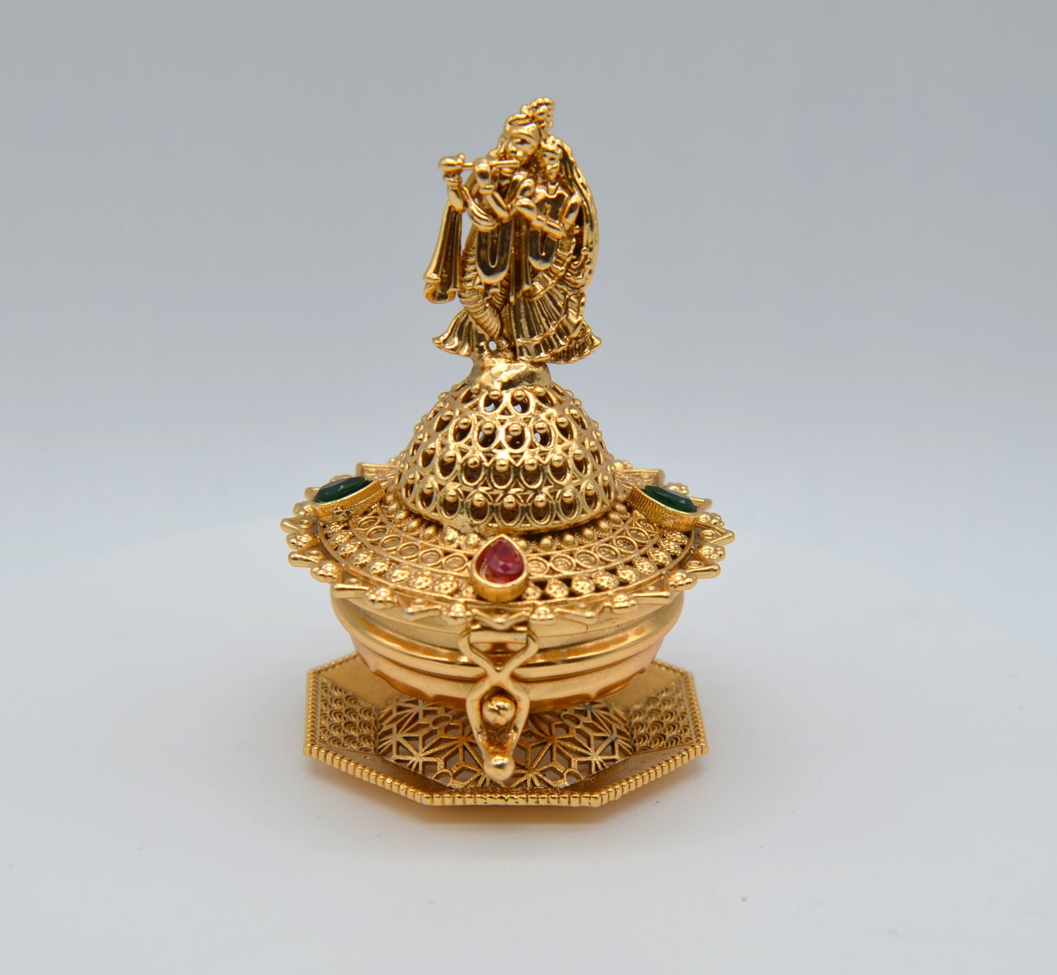 Radha Krishna With Flute Sindoor Box