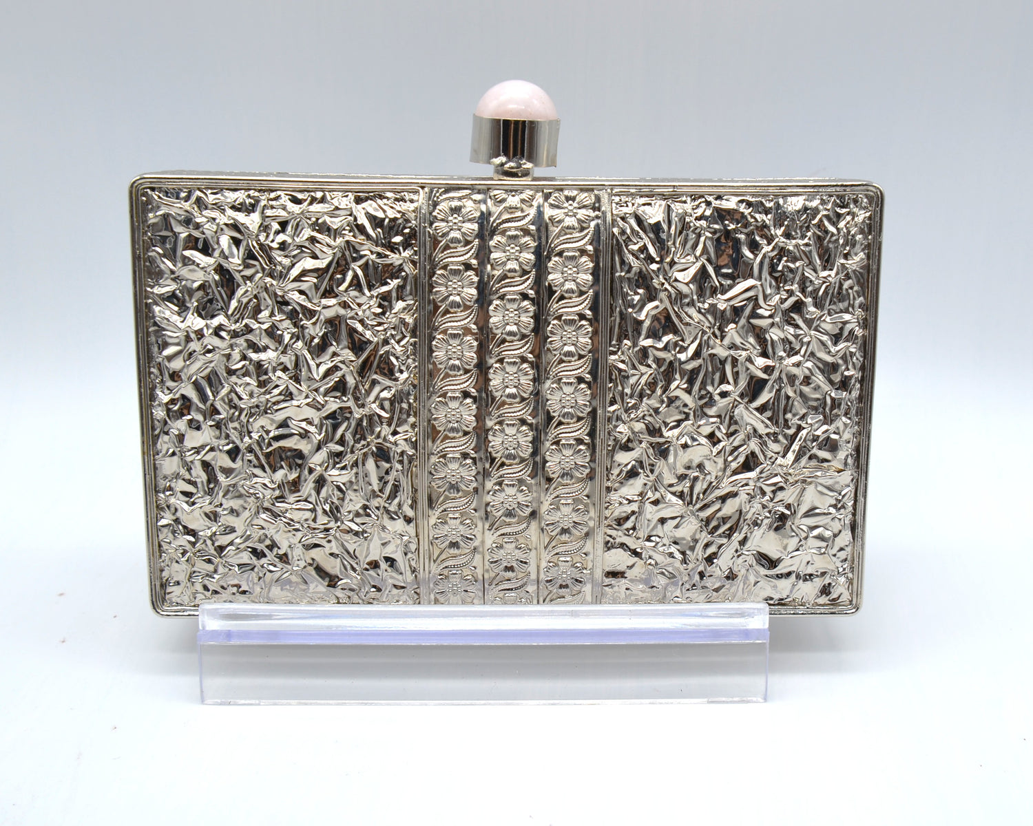 Mother Of Pearl Luxury Clutch - Silver