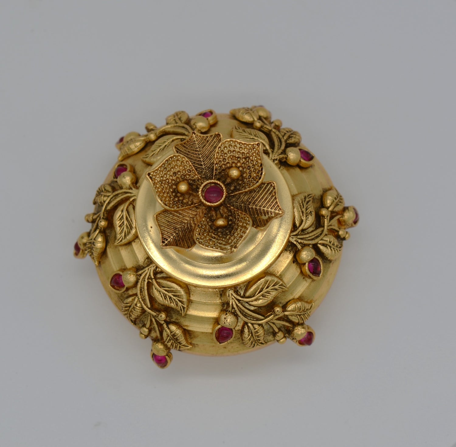 Leaf Round Shape Lakshmi Sindoor Box