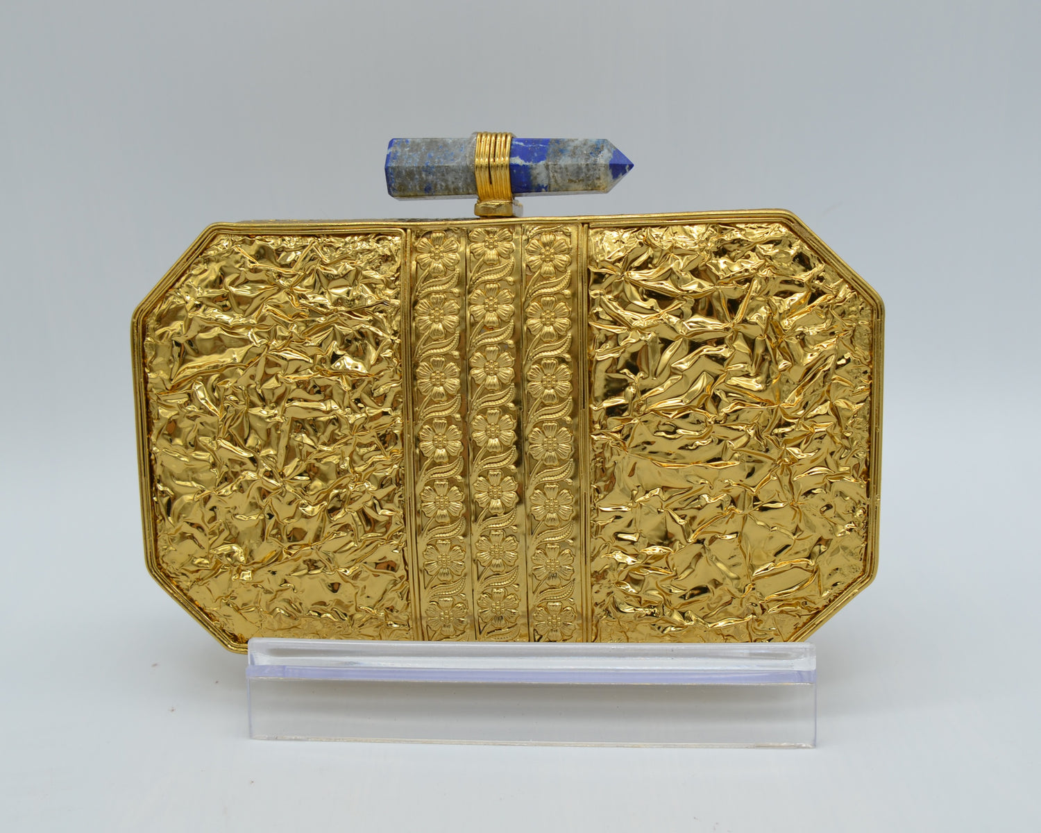 Mother Of Pearl Centre Stone Embellished Clutch