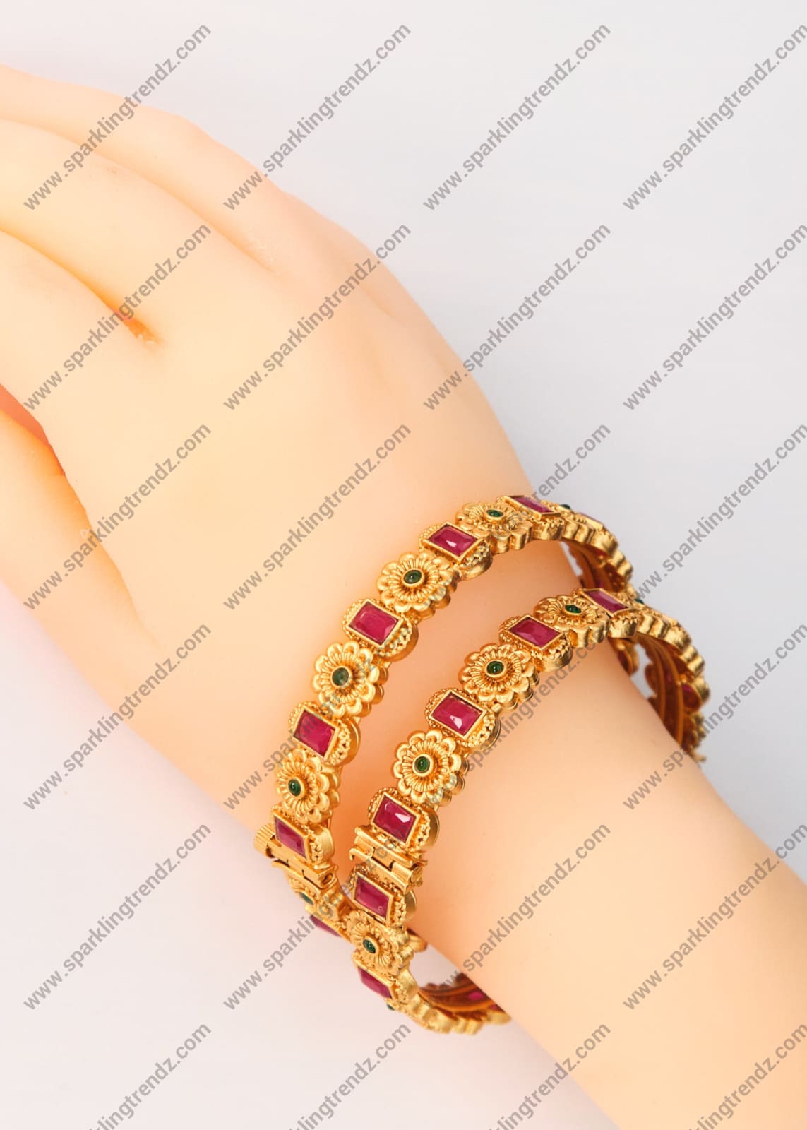Multicolor Openable Kemp Kundan Kada - Size 2.8 Bangles