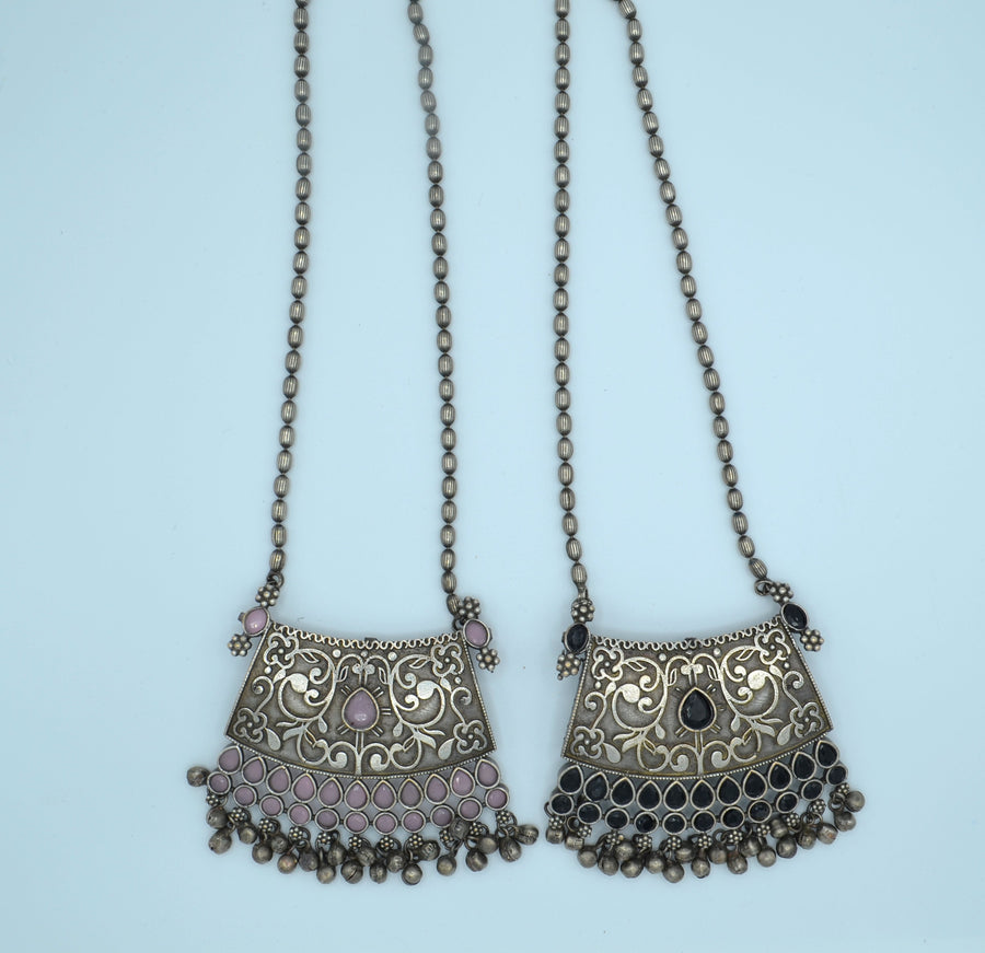 German Silver Fusion Monalisa Pendant Necklace Necklaces