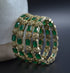 Non Openable Colored Polki Bangles Green / 2.4