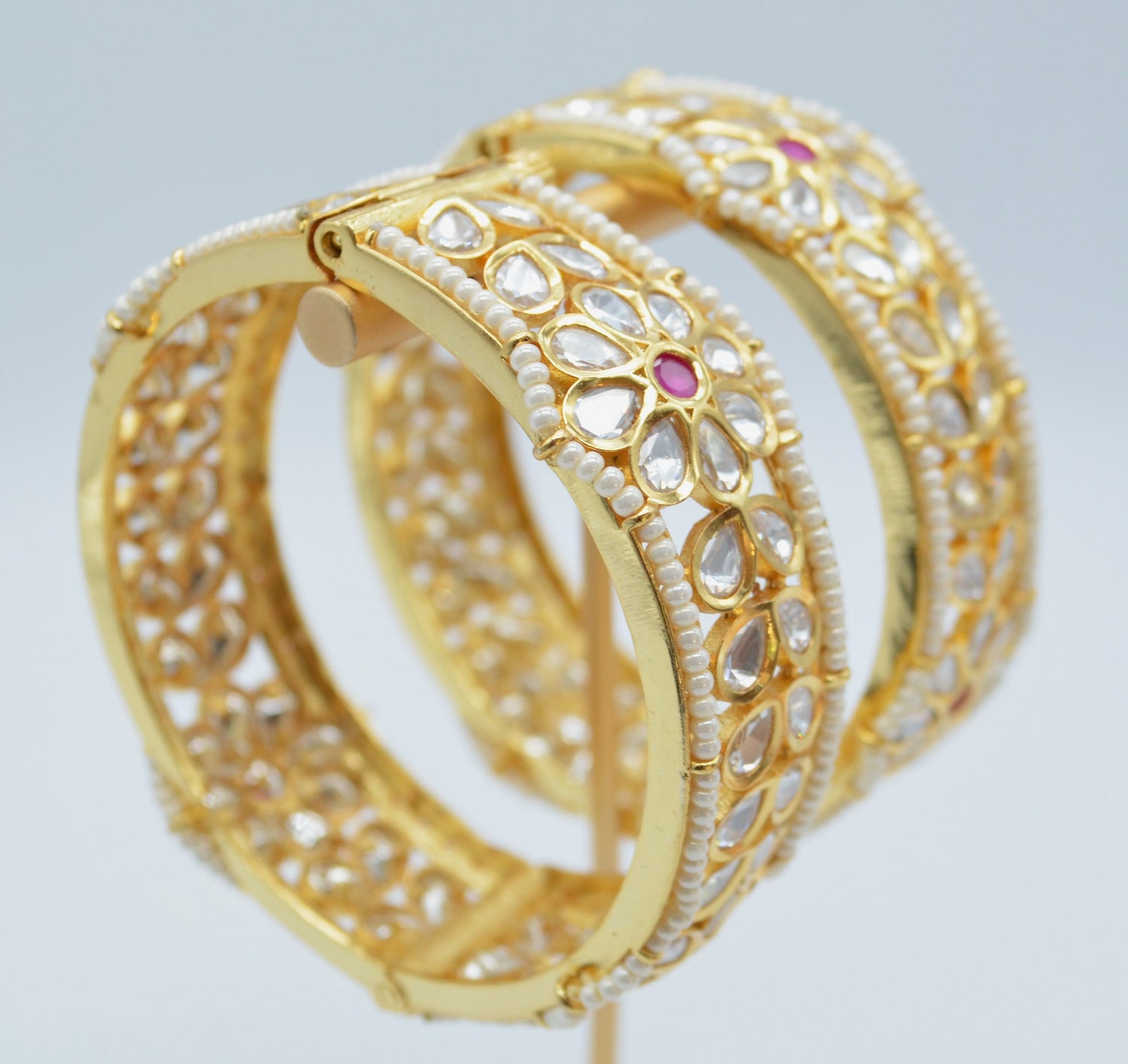 Openable Tyaani Kundan Kada - Pair Bangles