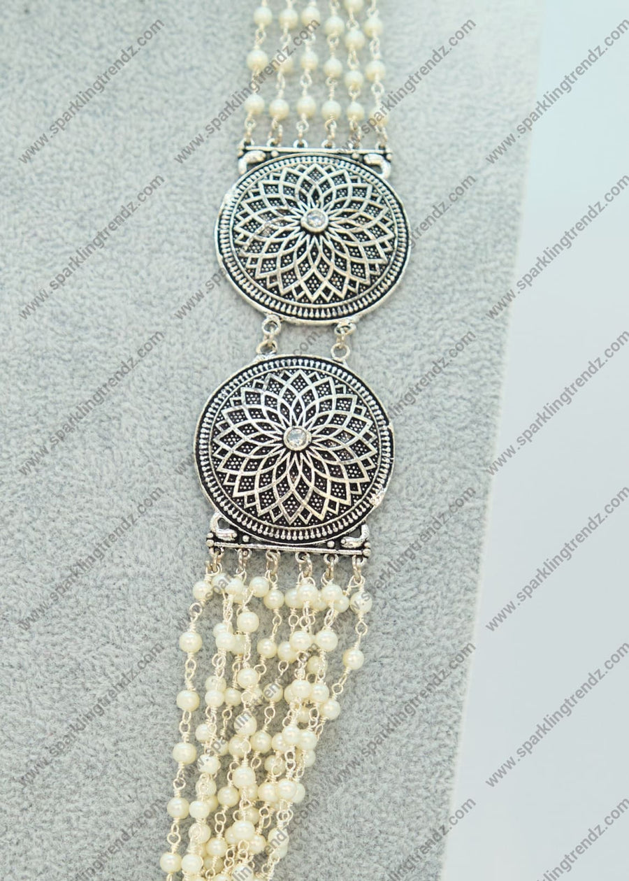 Fusion German Silver Pearl Necklace Necklaces