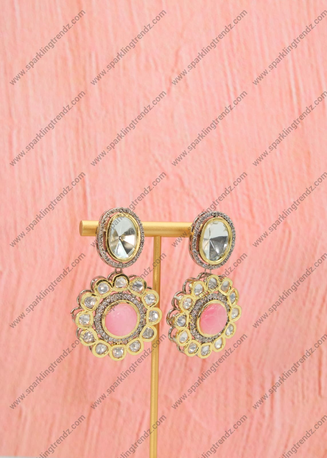 Royal Long Uncut Polki Dual-Tone Necklace Set Necklaces