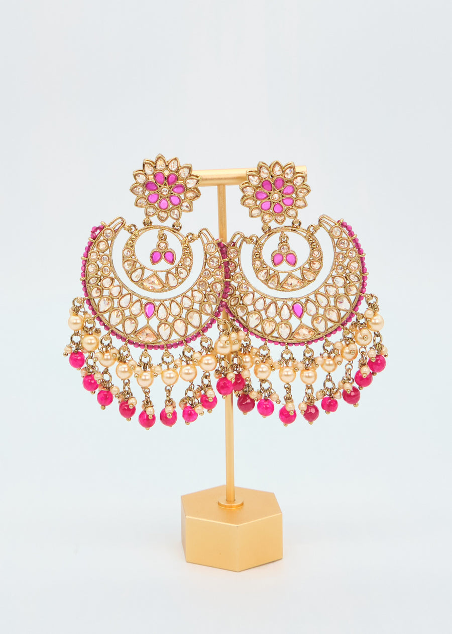 Deepika Polki Big Chandbali Earrings