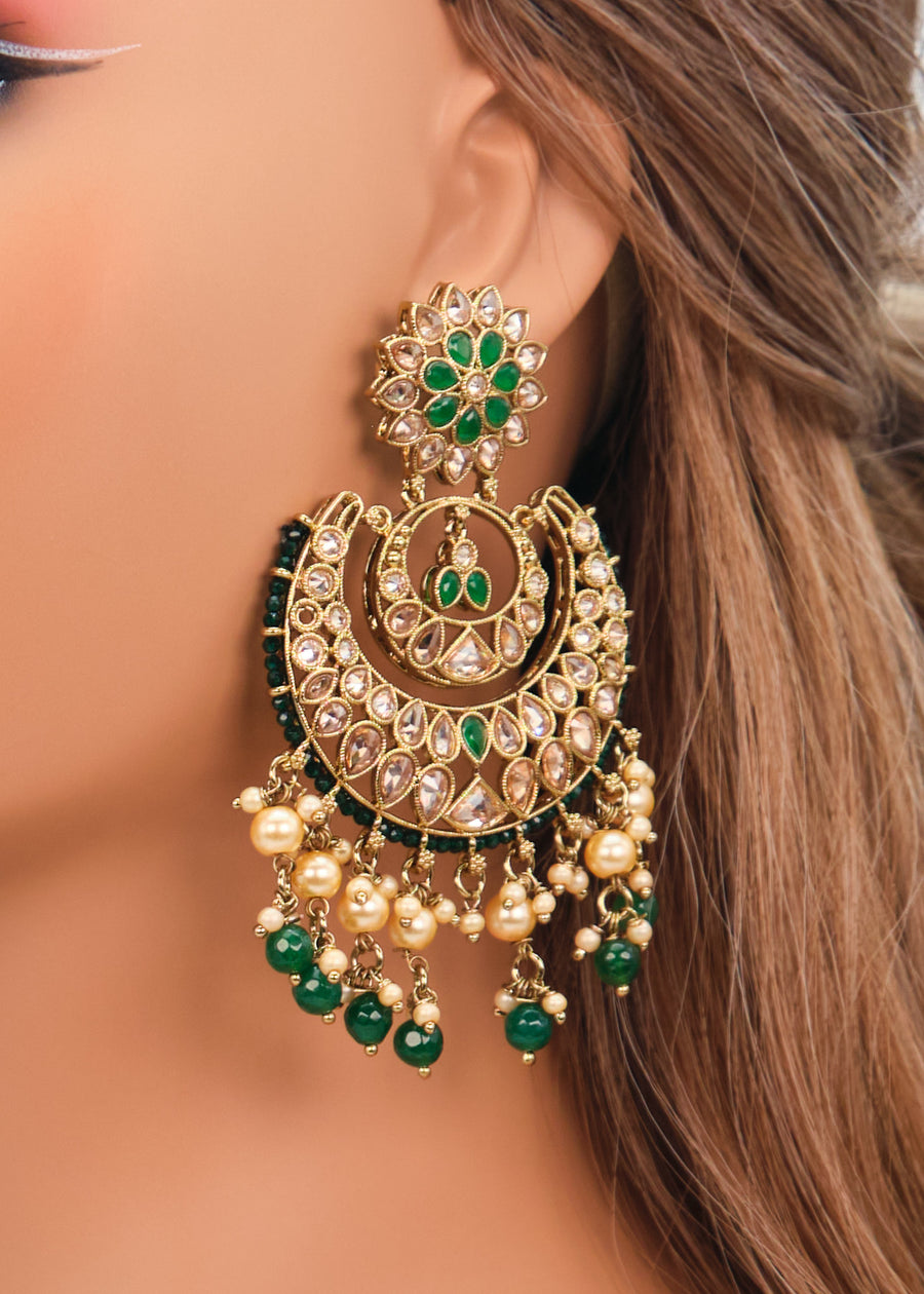 Deepika Polki Big Chandbali Earrings