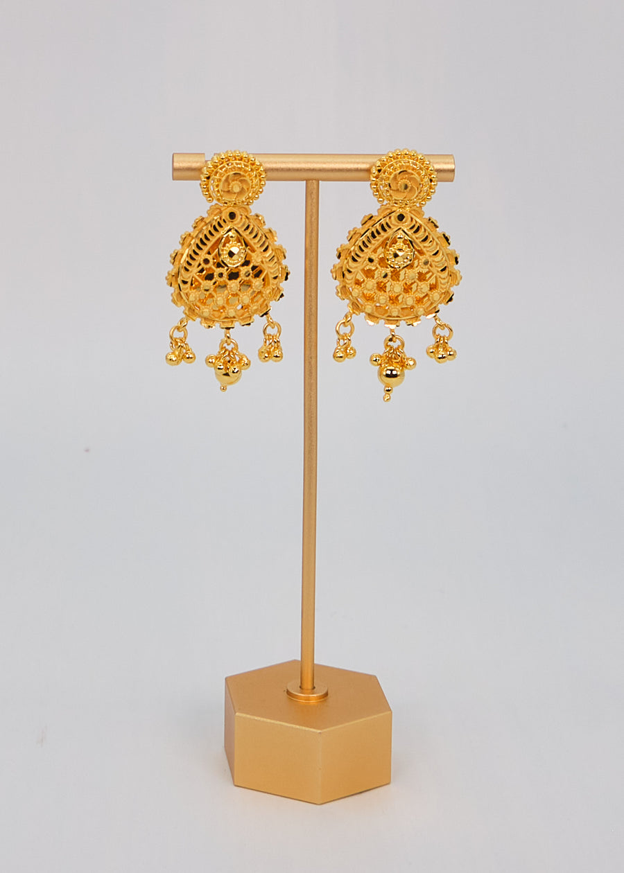 Traditional Long 1 Gram Gold Plated Necklace Set