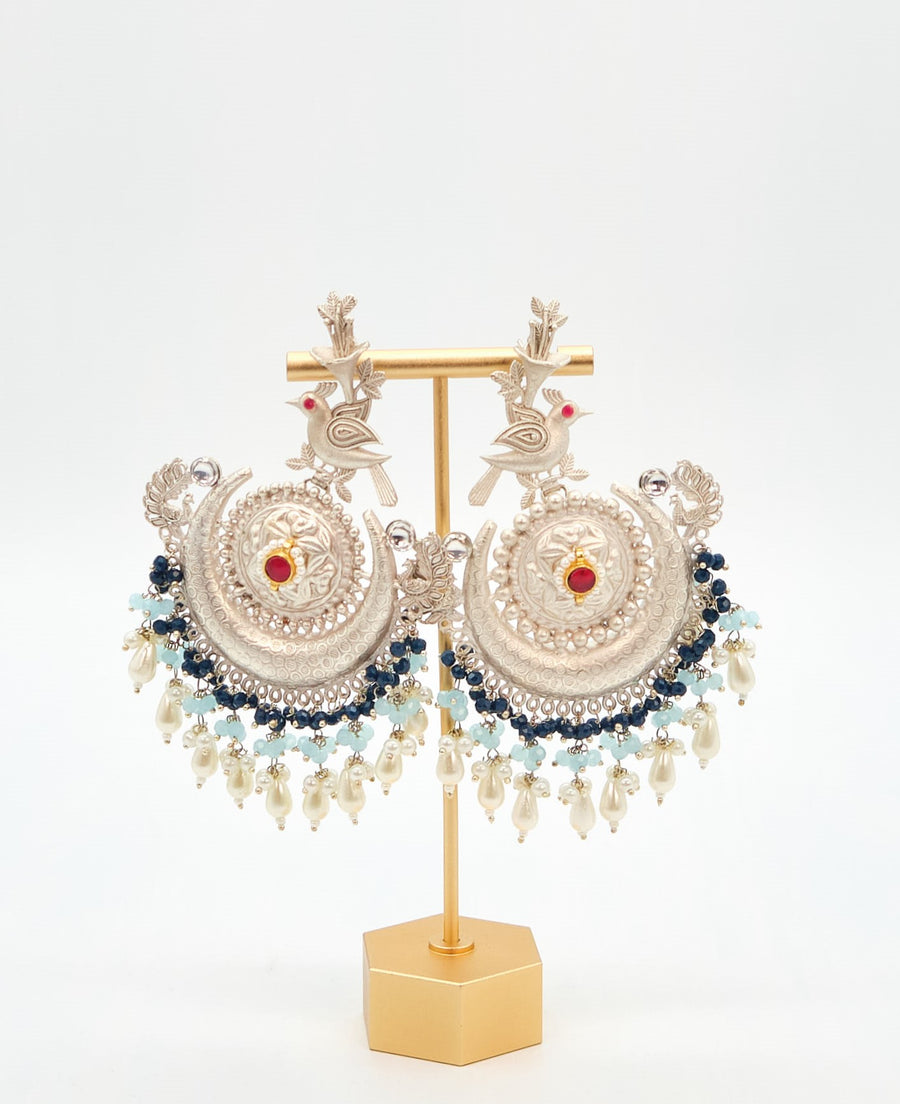 92.5 Pachi Kundan Peacock Earrings