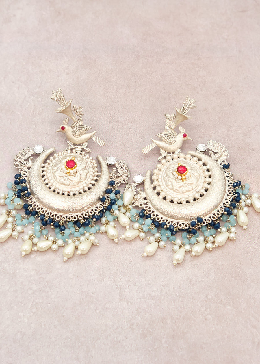 92.5 Pachi Kundan Peacock Earrings