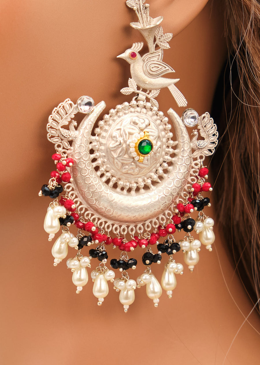 92.5 Pachi Kundan Peacock Earrings