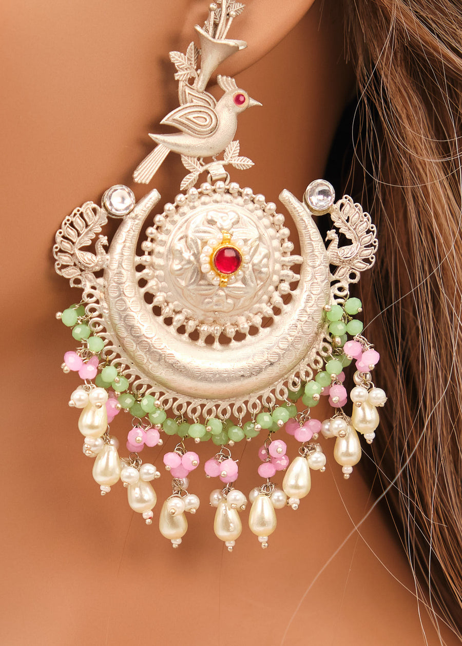 92.5 Pachi Kundan Peacock Earrings