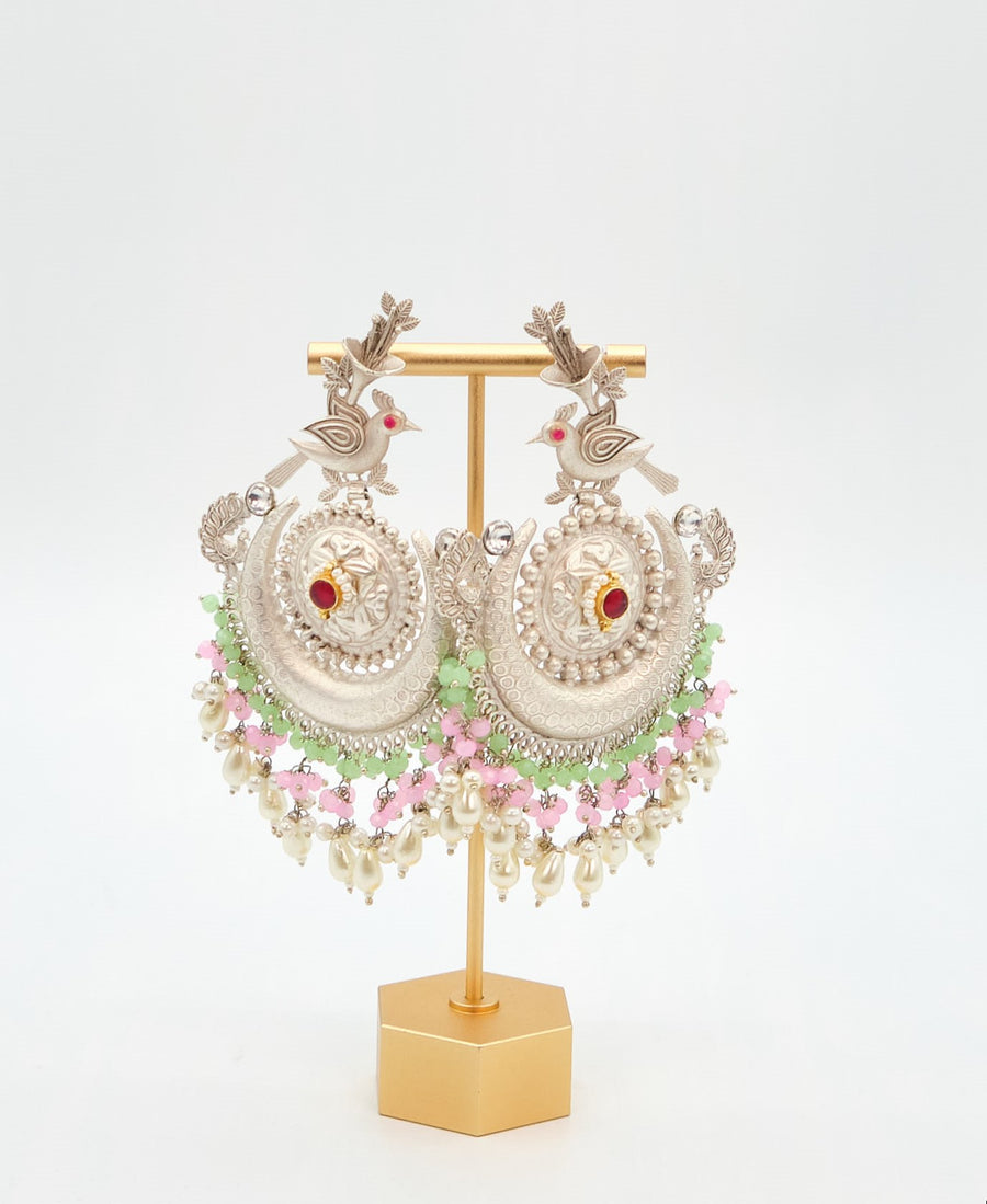 92.5 Pachi Kundan Peacock Earrings