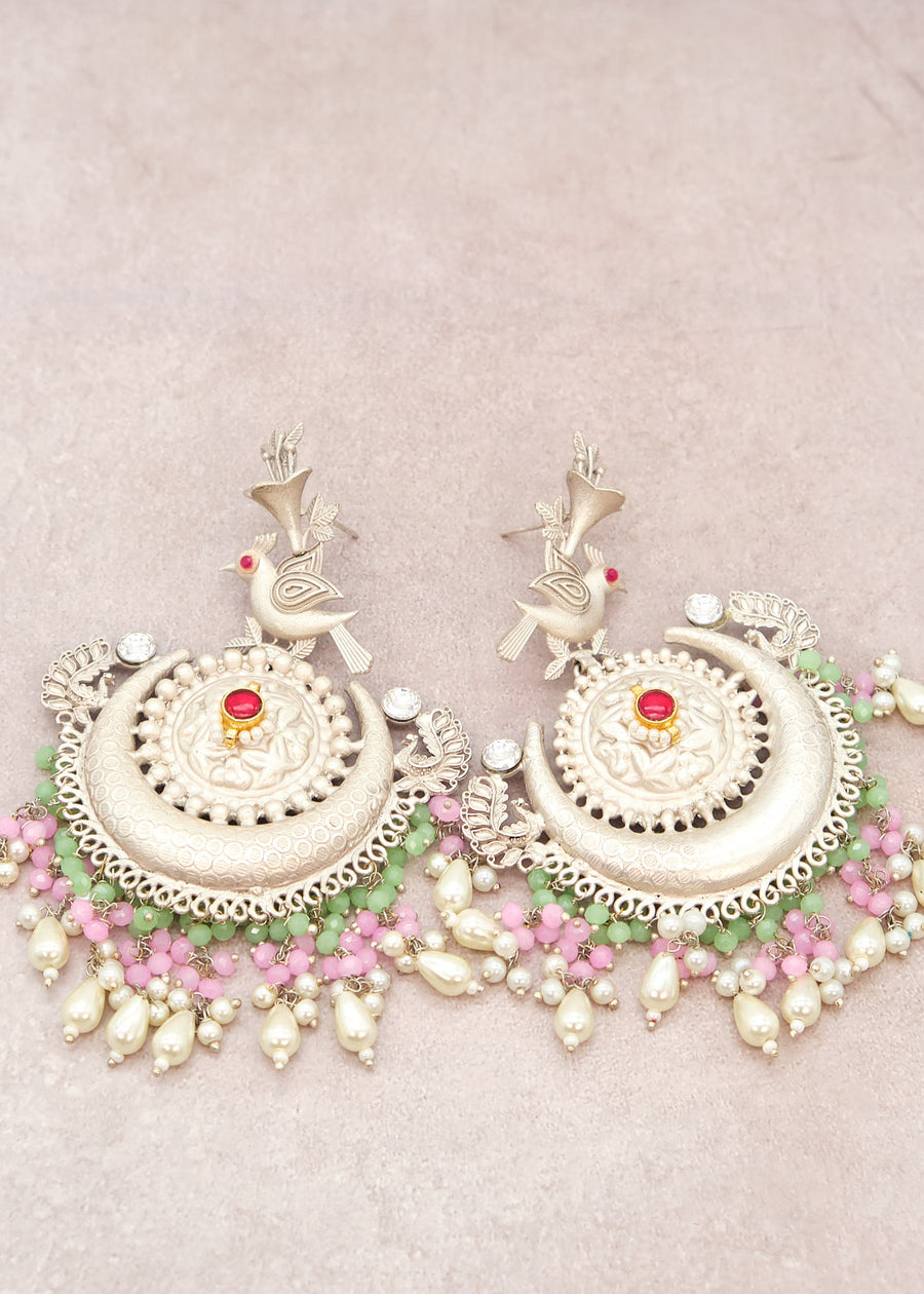 92.5 Pachi Kundan Peacock Earrings