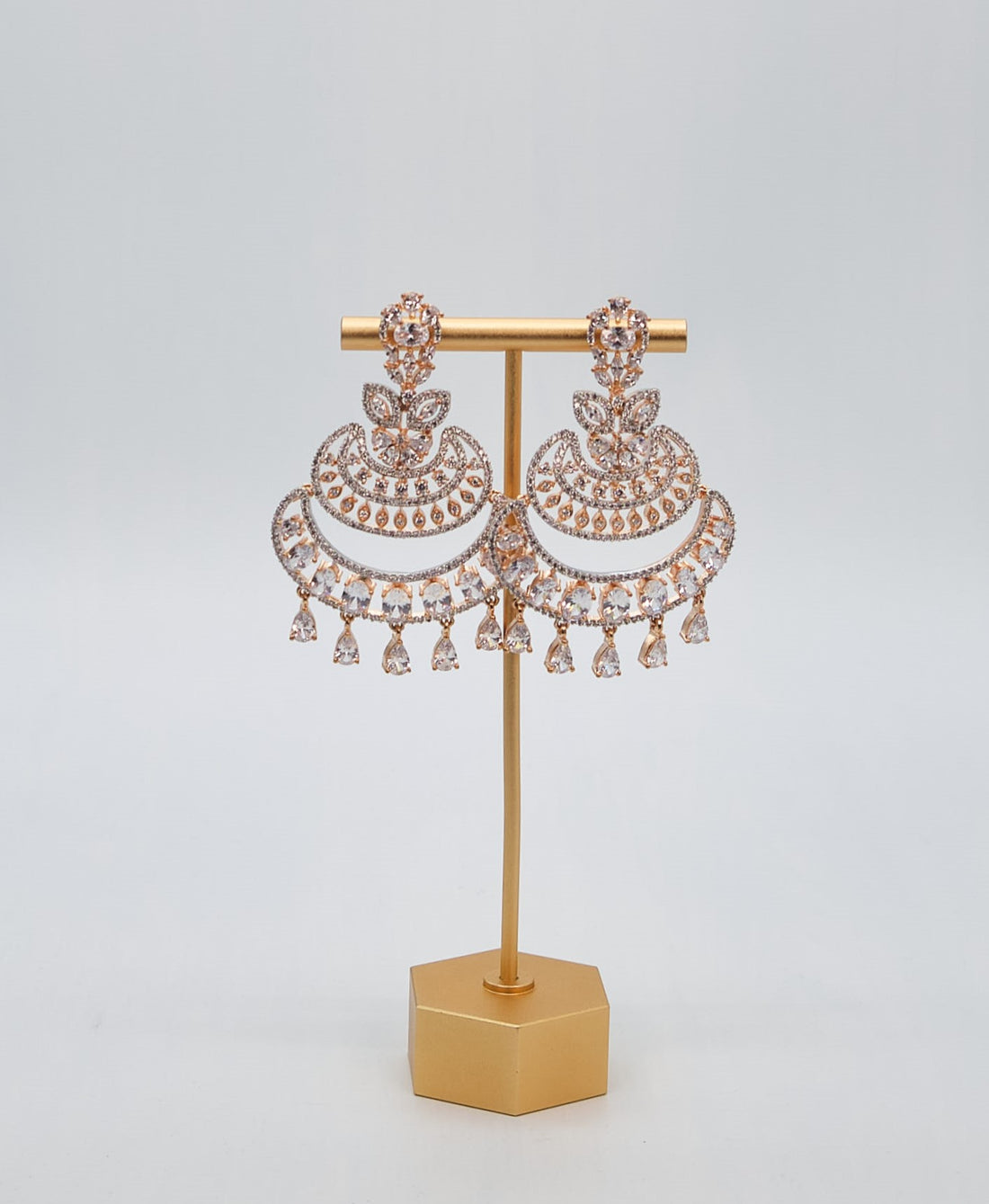 Rose Gold Lyra CZ Maang Tikka Set