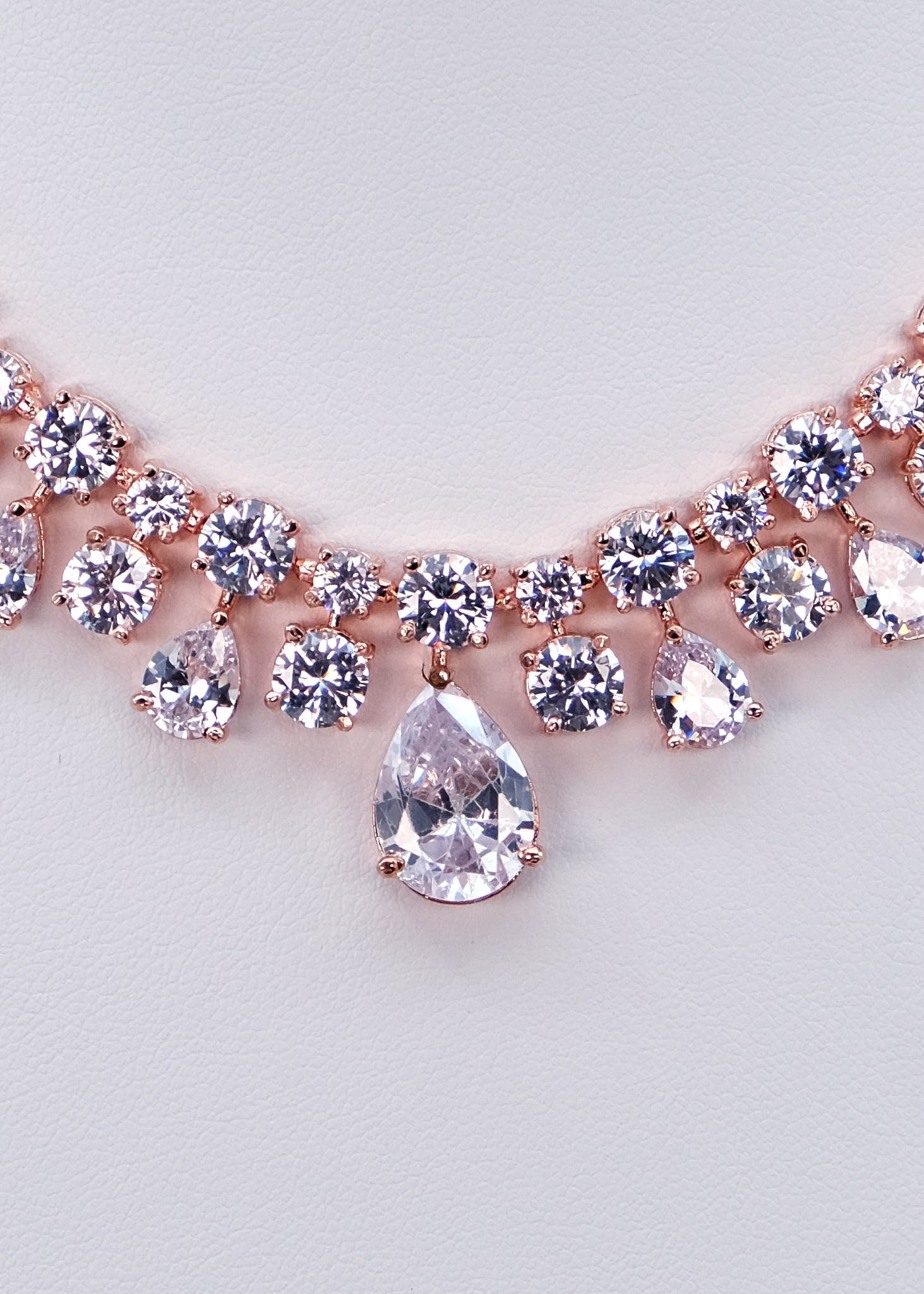 Swarovski Rose Gold CZ Necklace Set