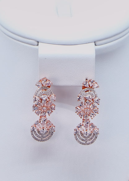 Rose Gold Cubic Zirconia Necklace Set