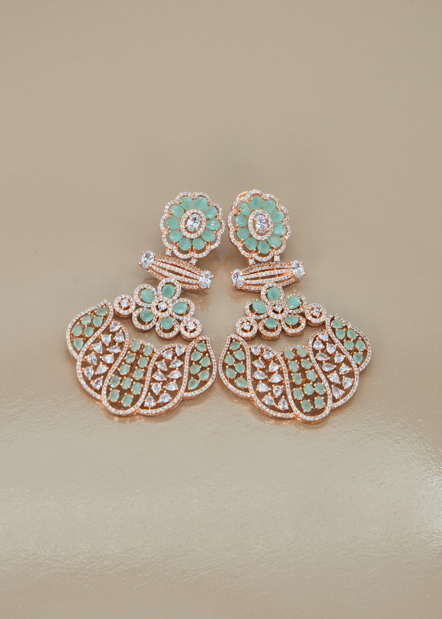 Statement Floral Monalisa CZ Earrings