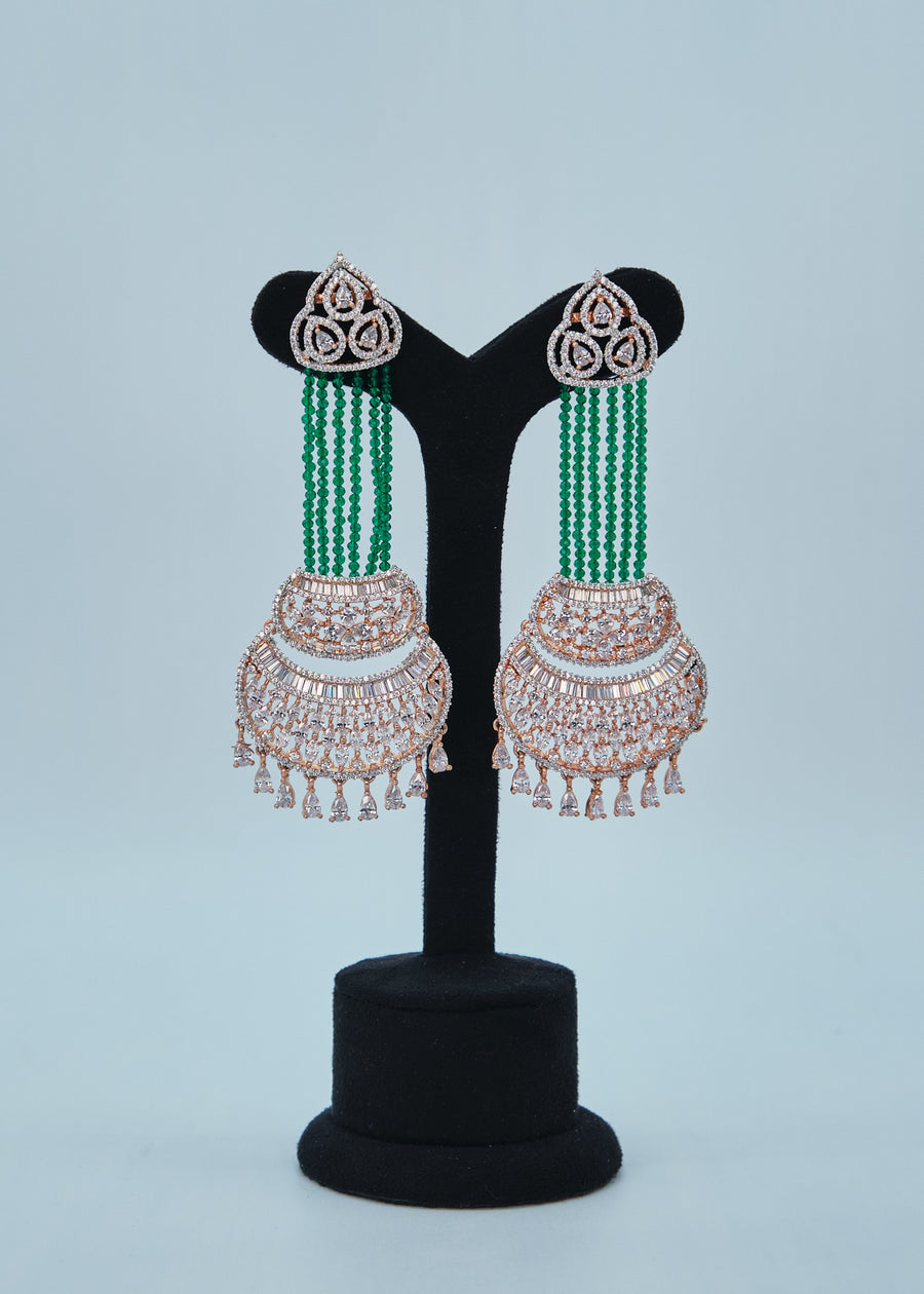 Emarald Nayab Statement CZ Chandelier Long Earrings