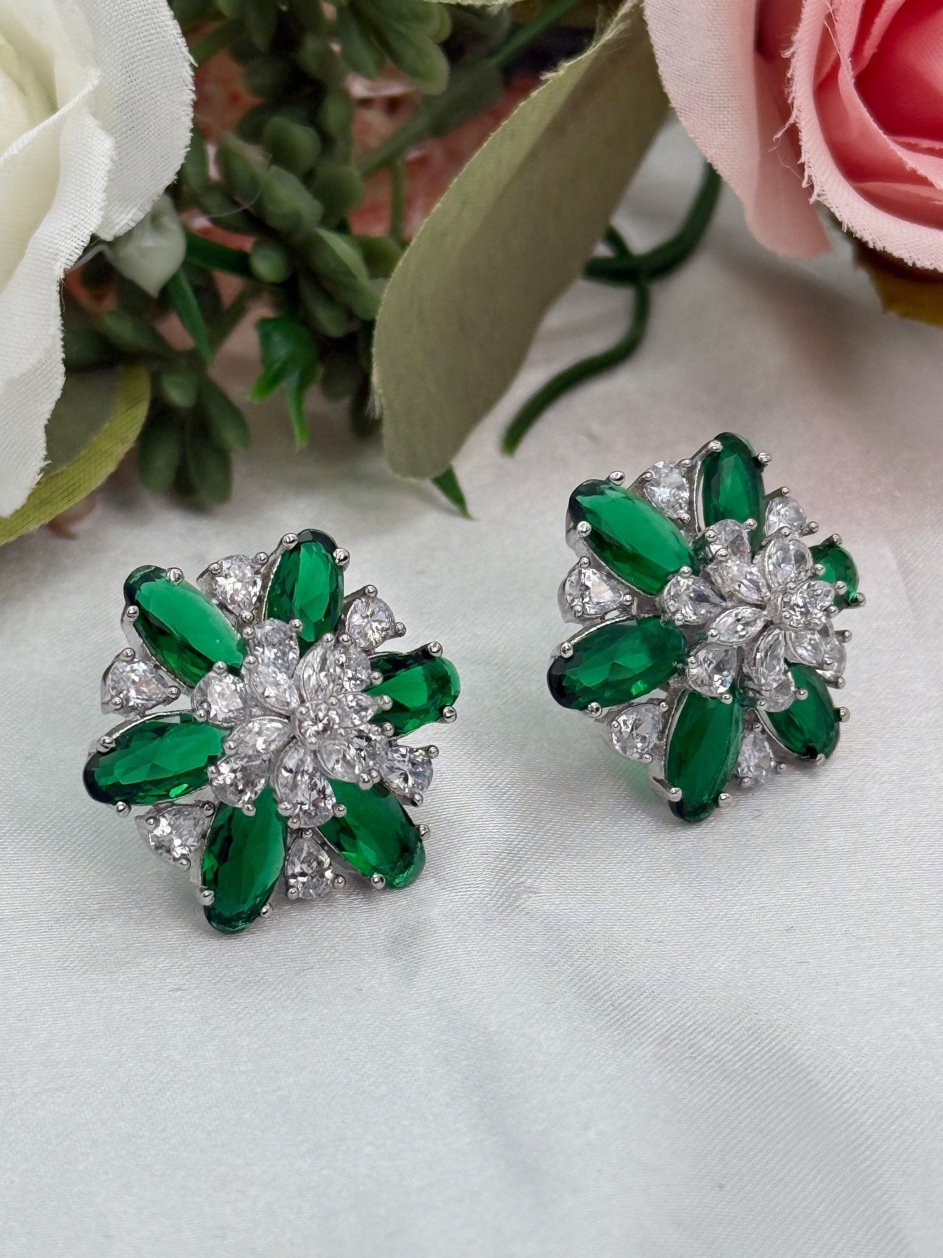 Floral Cubic Zirconia Studs