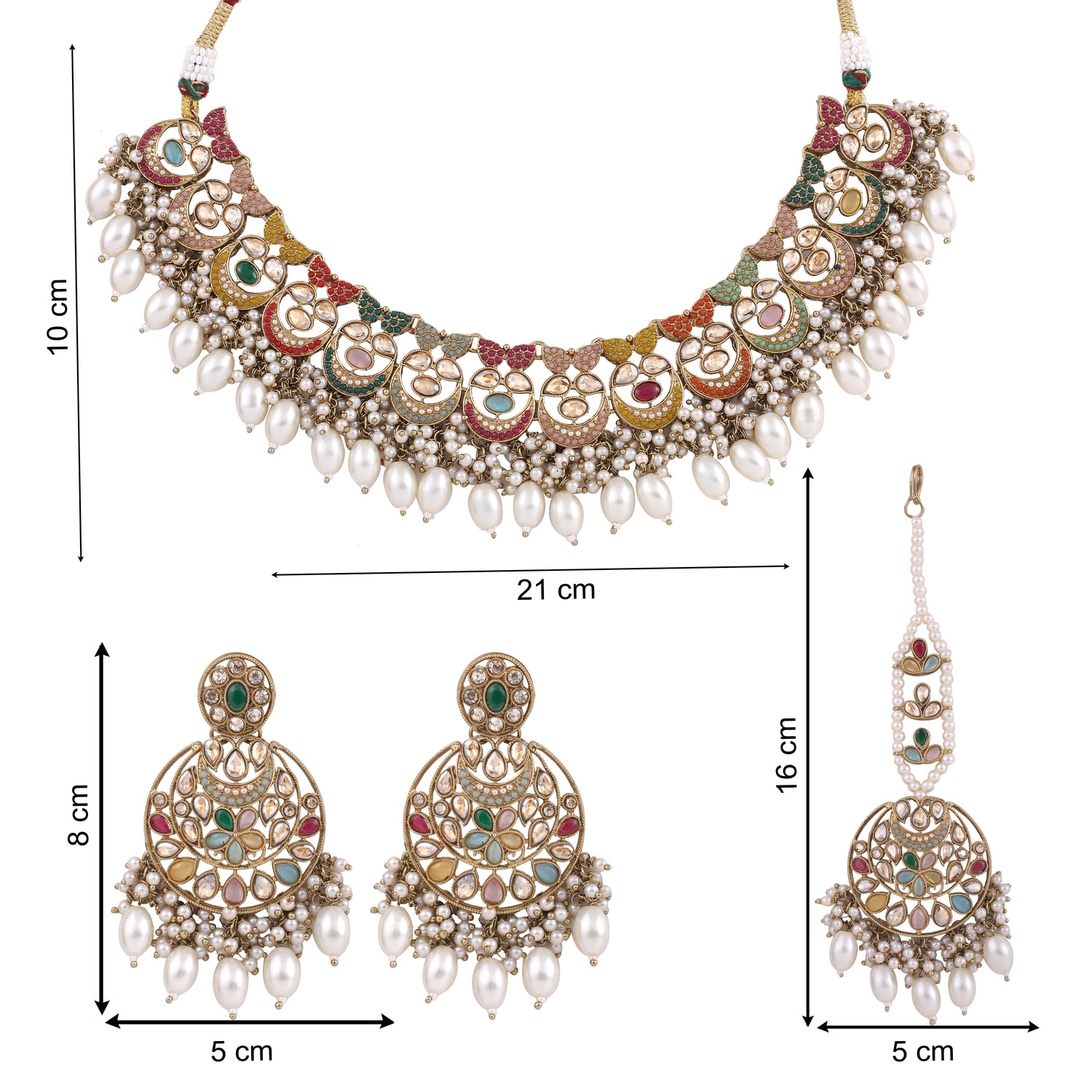 Multicolor Antique Polki Kundan Necklace Set