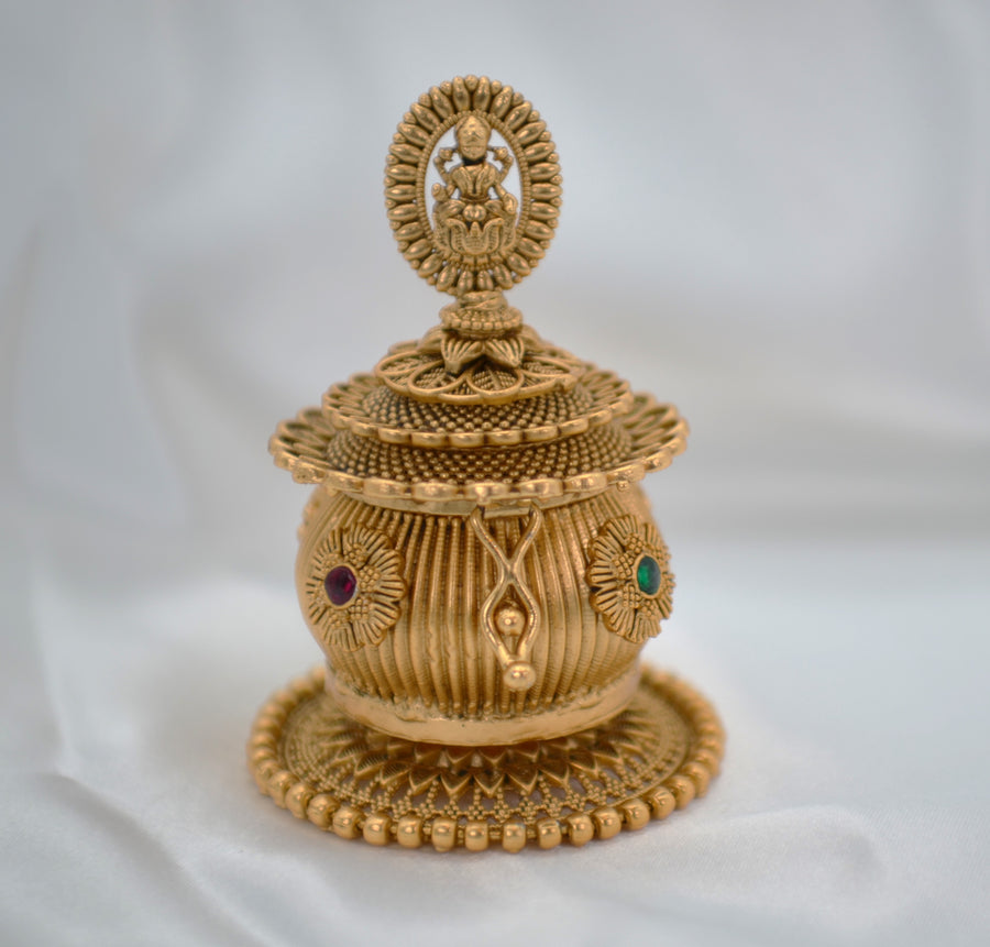 Traditionally Carved And Crafted Lakshmi Sindoor Box